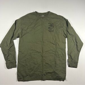 Marines Long Sleeve Shirt Mens M Green USMC U.S Flag Martial Arts Instructor